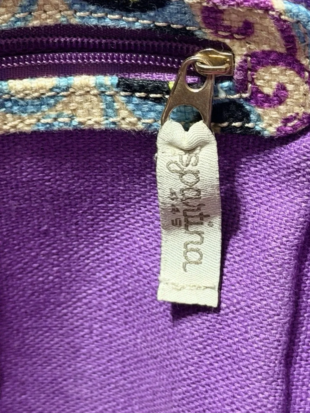 Spartina 449 Paisley Tote with Black Handles - Cream, Purple, Blue, Green